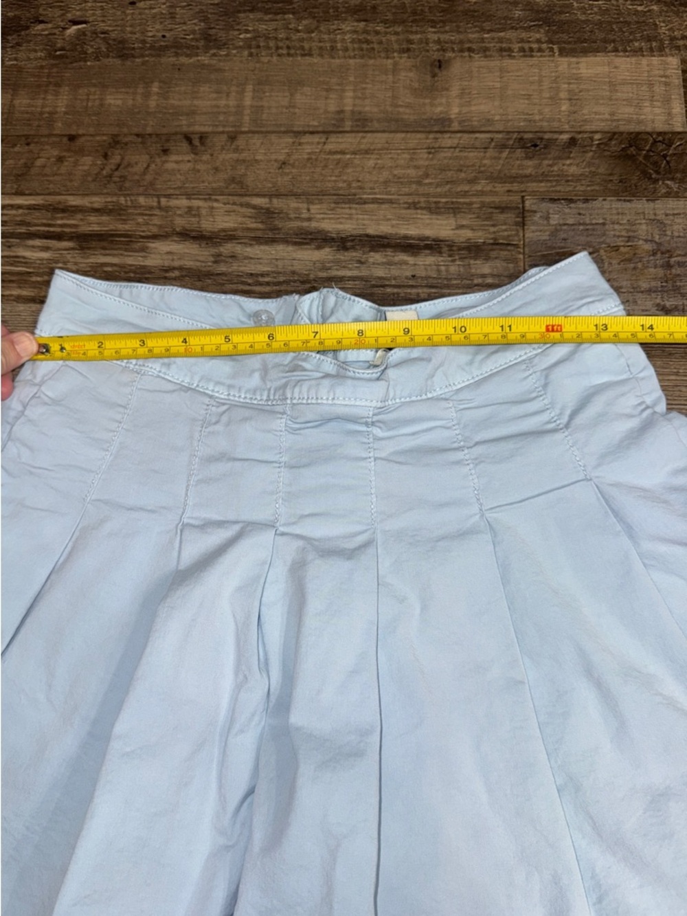 American Eagle Light Blue Pleated Mini Skirt Size 4 Regular Back Zip Preppy - Picture 4 of 10